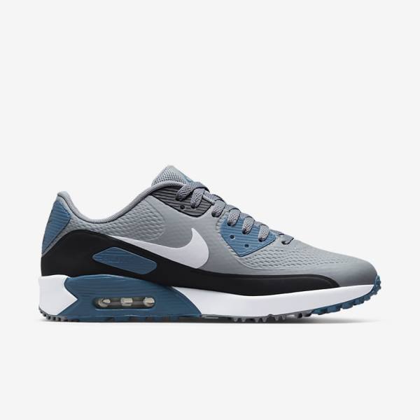 Nike Air Max 90 G Golfschoenen Dames Grijs Zwart Wit | NK826TAK