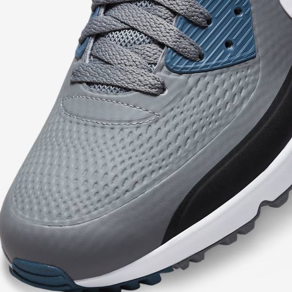 Nike Air Max 90 G Golfschoenen Dames Grijs Zwart Wit | NK826TAK