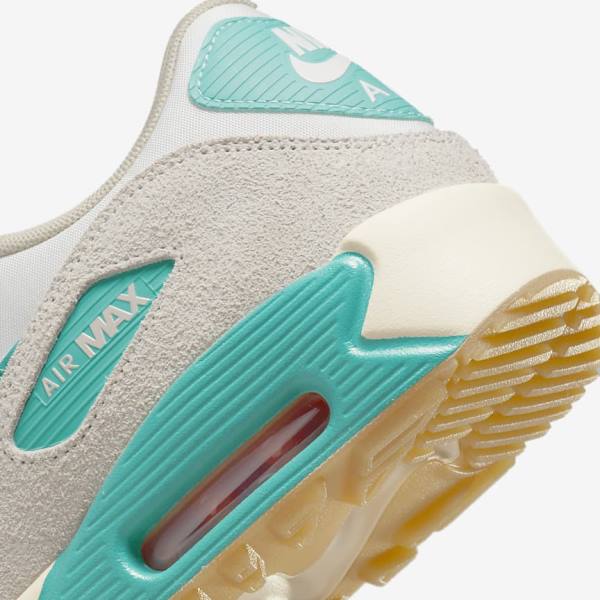 Nike Air Max 90 G Golfschoenen Dames Wit Lichtbruin Turquoise | NK134AQW