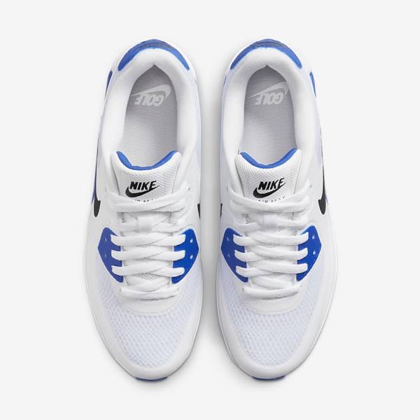 Nike Air Max 90 G Golfschoenen Heren Wit Blauw Platina Zwart | NK521QGM