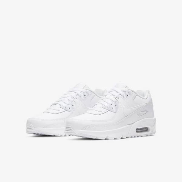 Nike Air Max 90 LTR Older Sneakers Kinderen Wit Metal Zilver Wit | NK397PQH