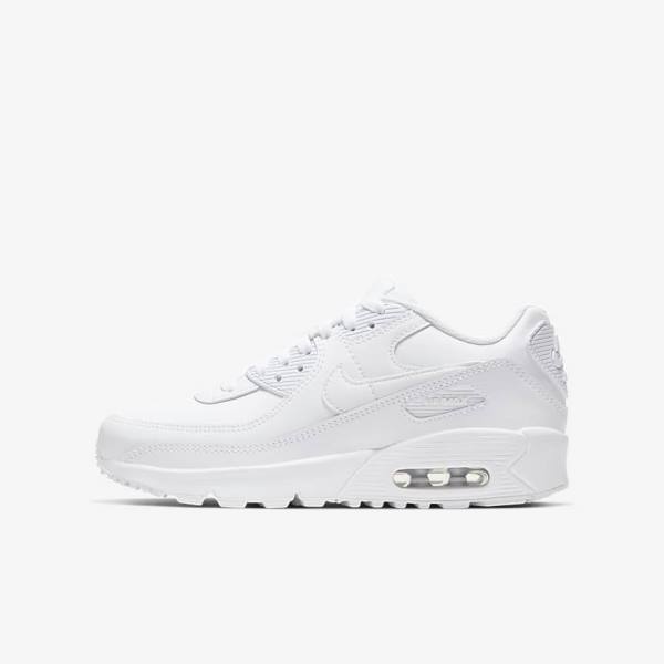 Nike Air Max 90 LTR Older Sneakers Kinderen Wit Metal Zilver Wit | NK397PQH