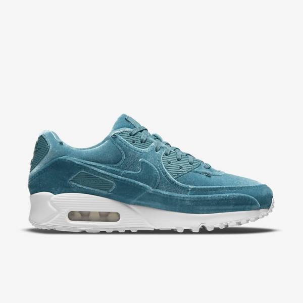 Nike Air Max 90 Premium Sneakers Dames Grijs Groen Metal Zilver Wit Grijs Groen | NK490IHC