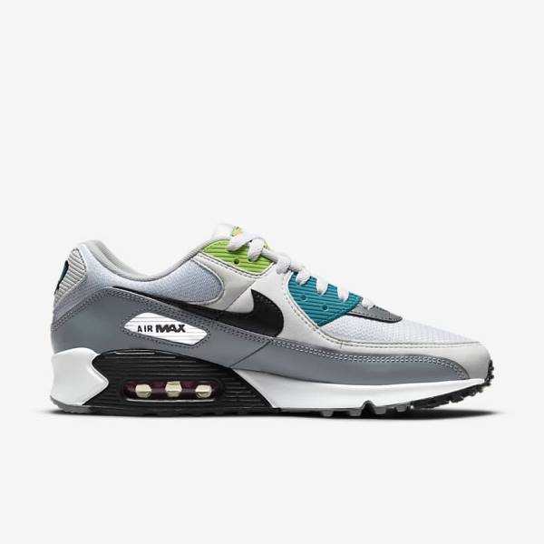 Nike Air Max 90 Premium Sneakers Heren Wit Grijs Zwart | NK659KQL