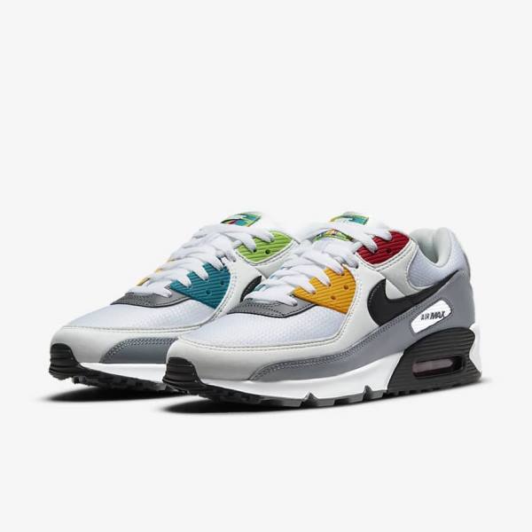 Nike Air Max 90 Premium Sneakers Heren Wit Grijs Zwart | NK659KQL