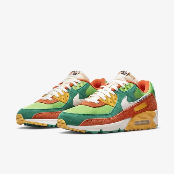 Nike Air Max 90 SE Sneakers Heren Groen Oranje Groen | NK809NUM