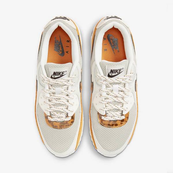 Nike Air Max 90 Sneakers Dames Bruin Lichtbeige Geel | NK350UYA