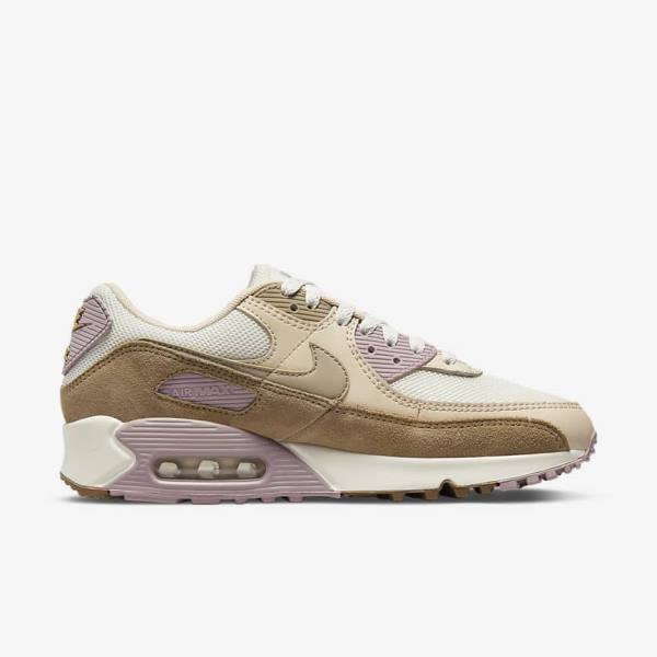 Nike Air Max 90 Sneakers Dames Bruin Lichtpaars Khaki | NK813DHM