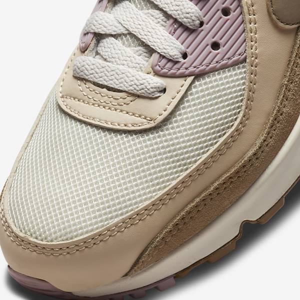 Nike Air Max 90 Sneakers Dames Bruin Lichtpaars Khaki | NK813DHM