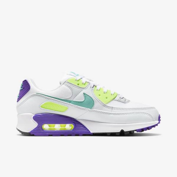 Nike Air Max 90 Sneakers Dames Wit Platina Turquoise | NK591CNL