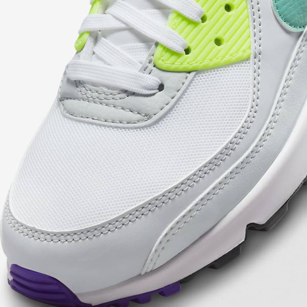 Nike Air Max 90 Sneakers Dames Wit Platina Turquoise | NK591CNL