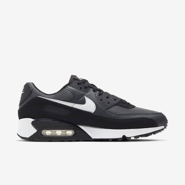 Nike Air Max 90 Sneakers Heren Grijs Donkergrijs Zwart Wit | NK463VEW