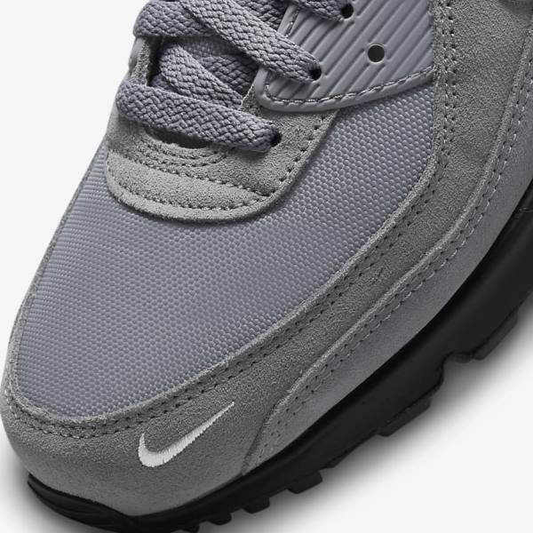 Nike Air Max 90 Sneakers Heren Grijs Lichtblauw Metal Zilver Zwart | NK195QEK