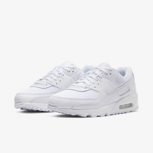 Nike Air Max 90 Sneakers Heren Wit Grijs Wit | NK068EFP