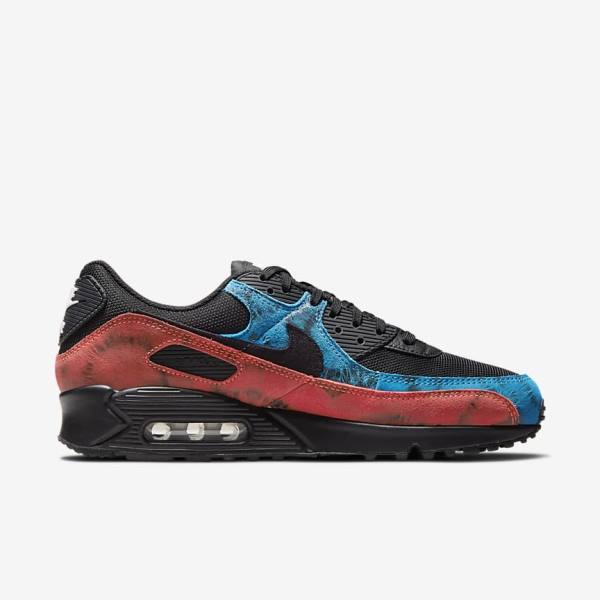 Nike Air Max 90 Sneakers Heren Zwart Blauw Rood Wit | NK351FVO