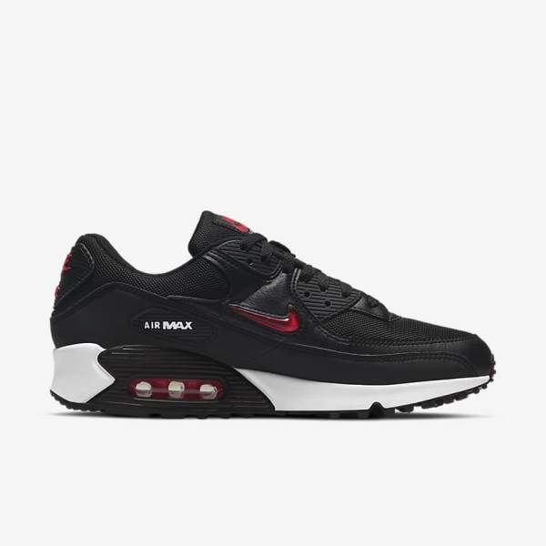 Nike Air Max 90 Sneakers Heren Zwart Wit Rood | NK673BSM