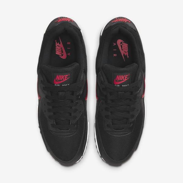 Nike Air Max 90 Sneakers Heren Zwart Wit Rood | NK673BSM