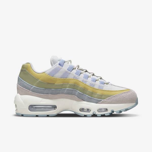 Nike Air Max 95 Sneakers Dames Lichtblauw Olijfgroen | NK973THF