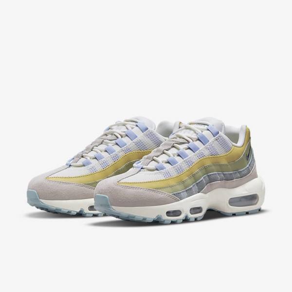 Nike Air Max 95 Sneakers Dames Lichtblauw Olijfgroen | NK973THF