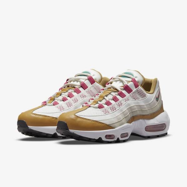 Nike Air Max 95 Sneakers Dames Wit Bruin Groen | NK493VDR