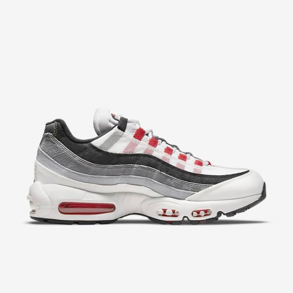 Nike Air Max 95 Sneakers Heren Wit Lichtgrijs Rood | NK845FBW