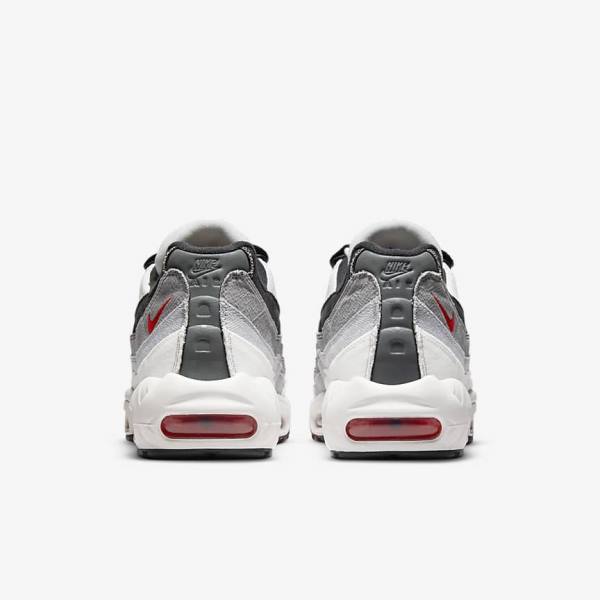 Nike Air Max 95 Sneakers Heren Wit Lichtgrijs Rood | NK845FBW