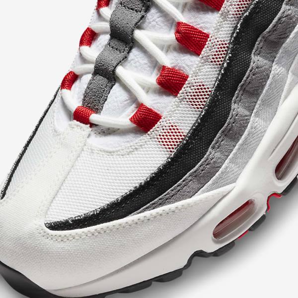 Nike Air Max 95 Sneakers Heren Wit Lichtgrijs Rood | NK845FBW