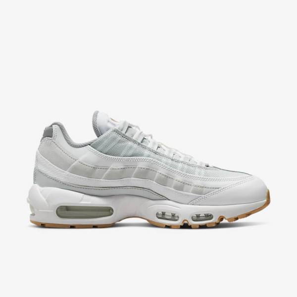 Nike Air Max 95 Sneakers Heren Wit Platina Grijs Geel | NK317GMN