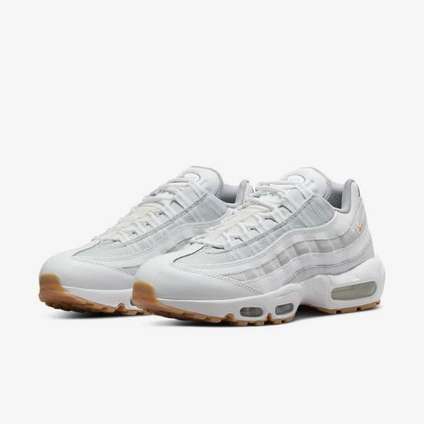 Nike Air Max 95 Sneakers Heren Wit Platina Grijs Geel | NK317GMN