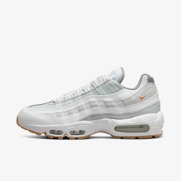 Nike Air Max 95 Sneakers Heren Wit Platina Grijs Geel | NK317GMN