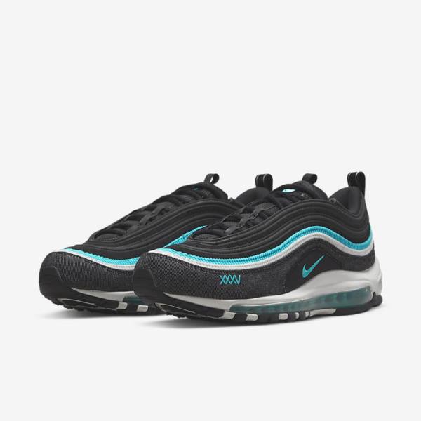 Nike Air Max 97 SE Sneakers Heren Zwart Wit Turquoise | NK857QZX