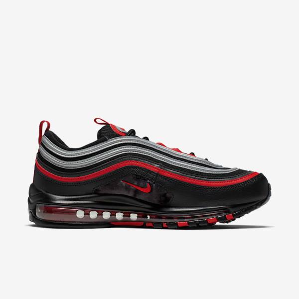 Nike Air Max 97 Sneakers Heren Zwart Metal Zilver Rood | NK403KVX