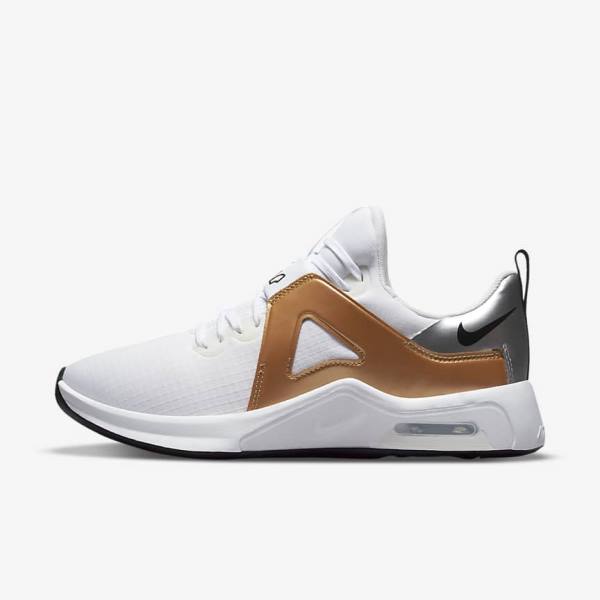 Nike Air Max Bella TR 5 Fitness Schoenen Dames Wit Metal Zilver Metal Goud Zwart | NK307ZCJ