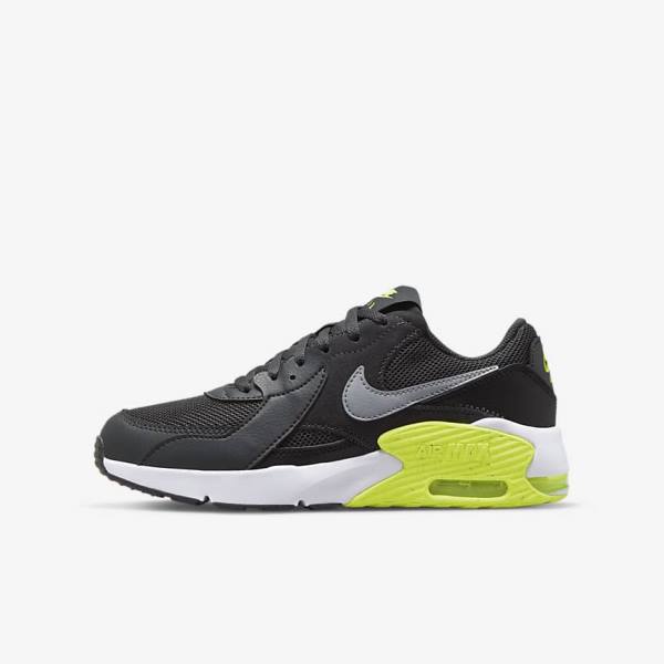 Nike Air Max Excee Older Sneakers Kinderen Donkergrijs Zwart Grijs | NK391CST