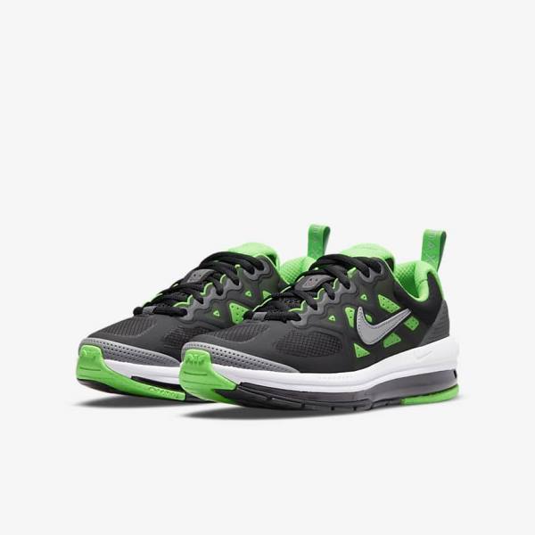 Nike Air Max Genome Older Wandelschoenen Kinderen Zwart Grijs Groen | NK296LJV