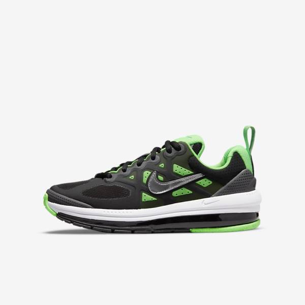 Nike Air Max Genome Older Wandelschoenen Kinderen Zwart Grijs Groen | NK296LJV