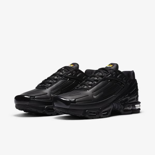 Nike Air Max Plus 3 Leren Sneakers Heren Zwart Donkergrijs | NK305IGF