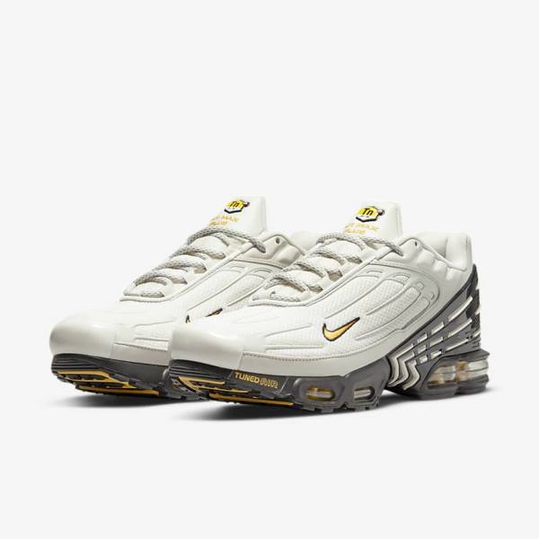 Nike Air Max Plus 3 Sneakers Heren Lichtbeige Zwart Zilver Goud | NK795RMA