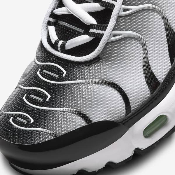 Nike Air Max Plus Older Sneakers Kinderen Wit Zwart Zilver Mintgroen | NK369OUS