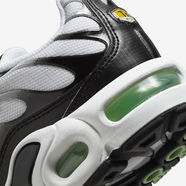 Nike Air Max Plus Older Sneakers Kinderen Wit Zwart Zilver Mintgroen | NK369OUS