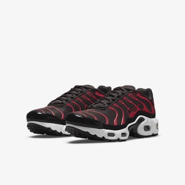 Nike Air Max Plus Older Sneakers Kinderen Grijs Rood Wit Zwart | NK527XMN