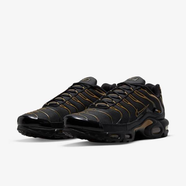 Nike Air Max Plus Sneakers Heren Zwart Bruin Goud | NK809EFN