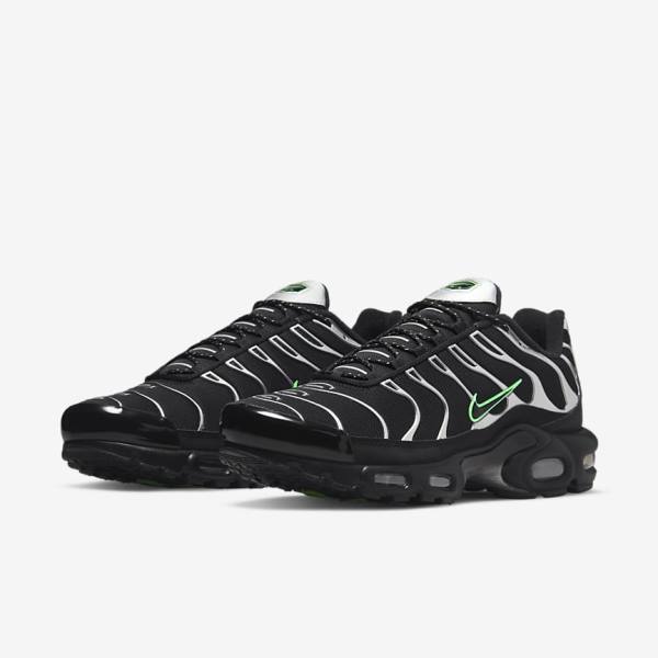 Nike Air Max Plus Sneakers Heren Zwart Groen Metal Zilver Zwart | NK716KDS