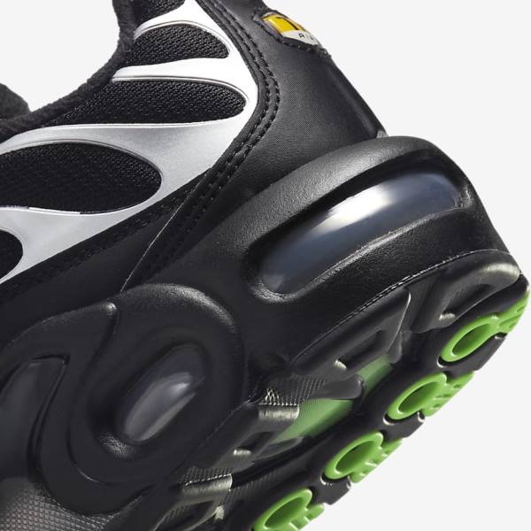 Nike Air Max Plus Sneakers Heren Zwart Groen Metal Zilver Zwart | NK716KDS