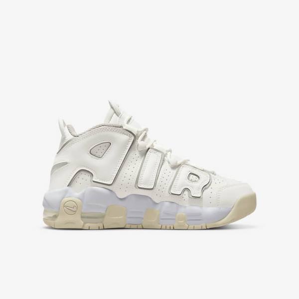 Nike Air More Uptempo Older Basketbalschoenen Kinderen Wit Bruin Licht | NK958KZF