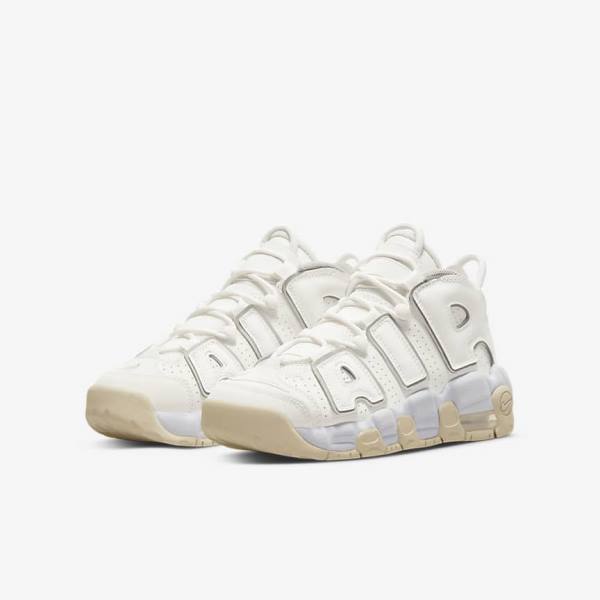 Nike Air More Uptempo Older Basketbalschoenen Kinderen Wit Bruin Licht | NK958KZF