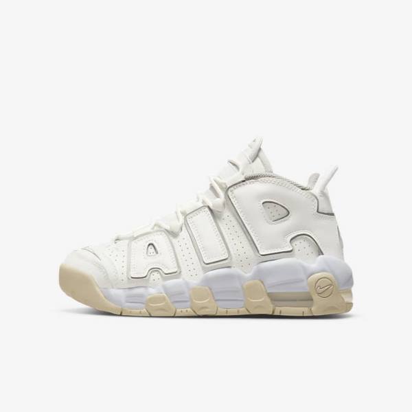 Nike Air More Uptempo Older Basketbalschoenen Kinderen Wit Bruin Licht | NK958KZF