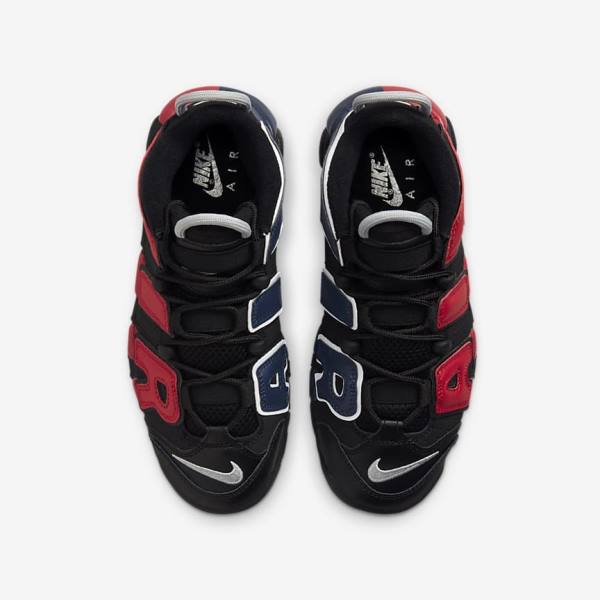 Nike Air More Uptempo Older Sneakers Kinderen Zwart Donkerblauw Wit Rood | NK061OLP