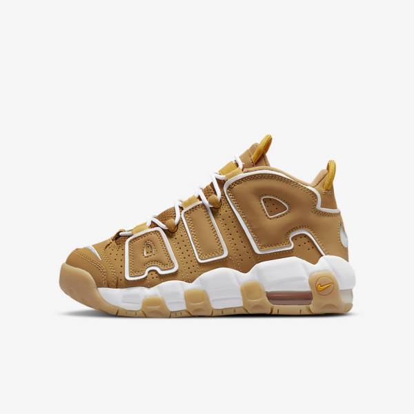 Nike Air More Uptempo Older Sneakers Kinderen Bruin Lichtbruin Wit | NK801GJO