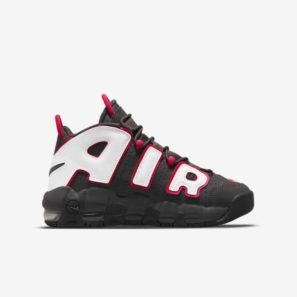 Nike Air More Uptempo Older Sneakers Kinderen Grijs Zwart Rood Wit | NK914NGD